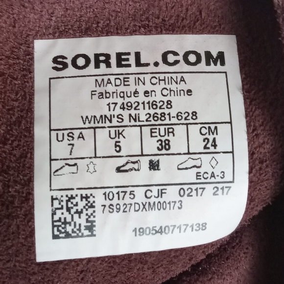 Sorel Farah Boots Womens 7 Burgundy Suede Leather Mid-Calf Casual Tassel Lace-up - Picture 9 of 9